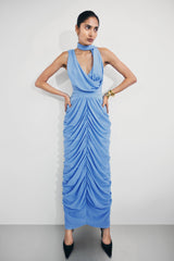 Alex Chiffon Maxi Dress - Blue