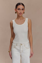Maeva Scoop Tank Top - Ivory