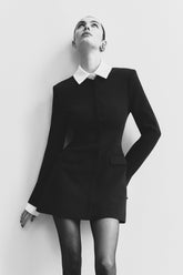 Gretchen Suiting Mini Dress - Black