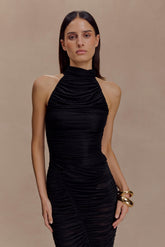 Matilda Ruched Mesh Bodysuit - Black