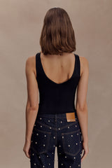 Spencer Slinky Top with Hardware - Black