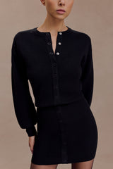 Xaden Wool Mix Knit Mini Dress - Black