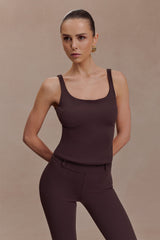 Blanca Stretch Crepe Cami Top - Chocolate