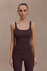 Blanca Stretch Crepe Cami Top - Chocolate