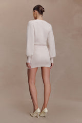 Xaden Wool Mix Knit Mini Dress - Oat Marle