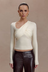 Kaylen Knit Long Sleeve Top - Ivory