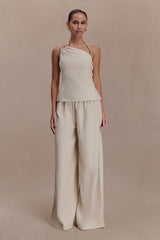 Gabby Straight Leg Linen Pants - Natural