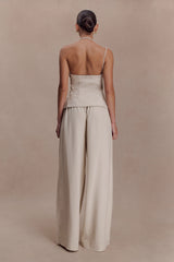 Gabby Straight Leg Linen Pants - Natural