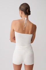 Dimitri Knit Halter Top With Hardware - Ivory