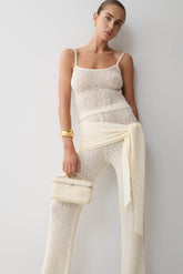 Mattais Boucle Knit Pants - Ivory