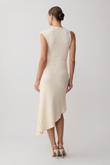 Milasandra Pleated Knit Dress - Ivory