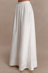 River Gathered Maxi Skirt - White