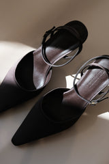 Marley Satin Pointed Heel - Chocolate