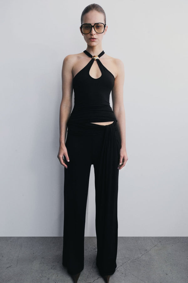Ramona Modal Straight Leg Pant - Black