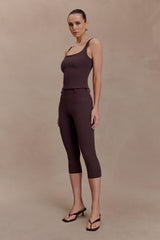 Blanca Stretch Crepe Cami Top - Chocolate