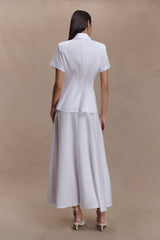 Selma Short Sleeve Linen Shirt - White