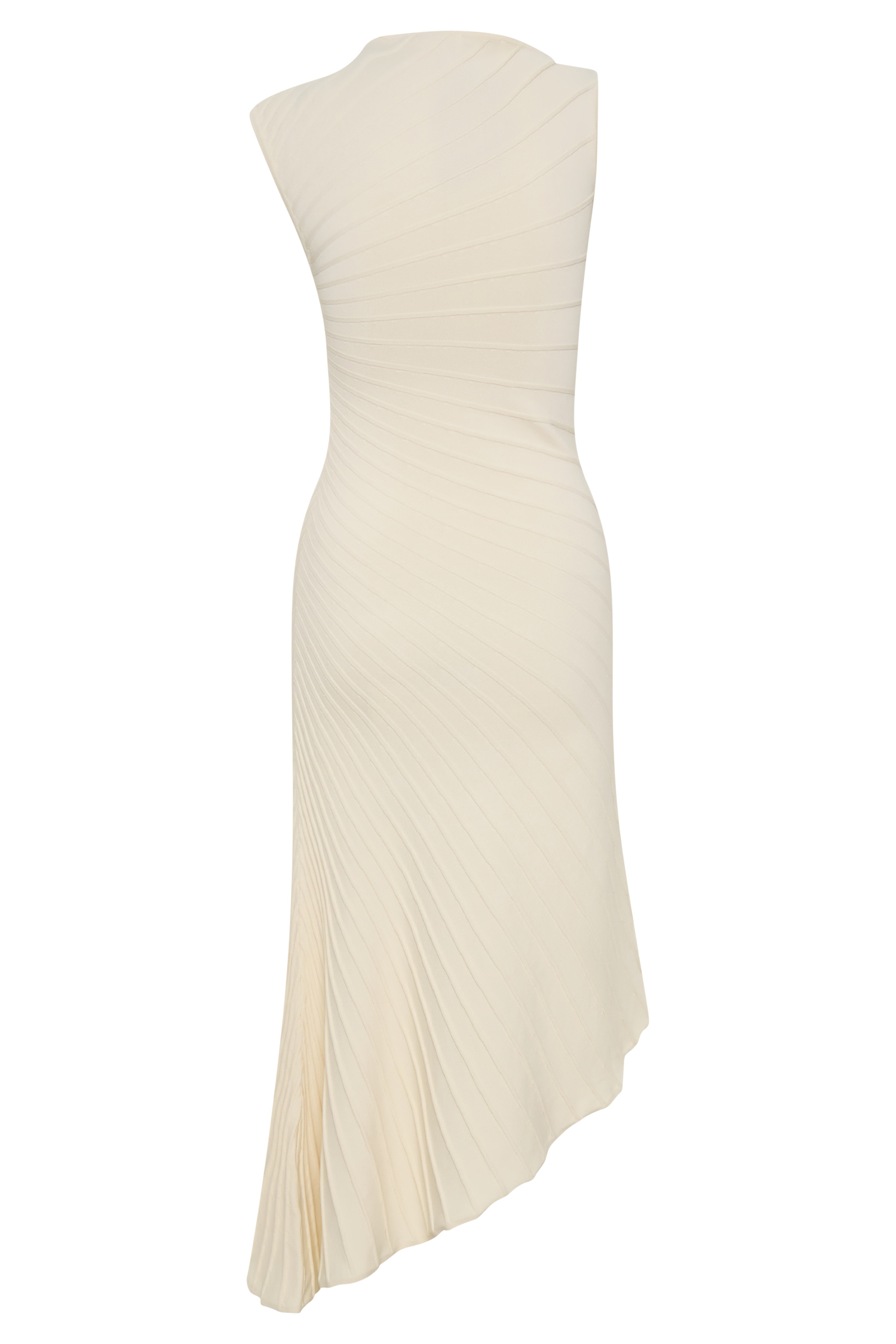 Milasandra Pleated Knit Dress - Ivory
