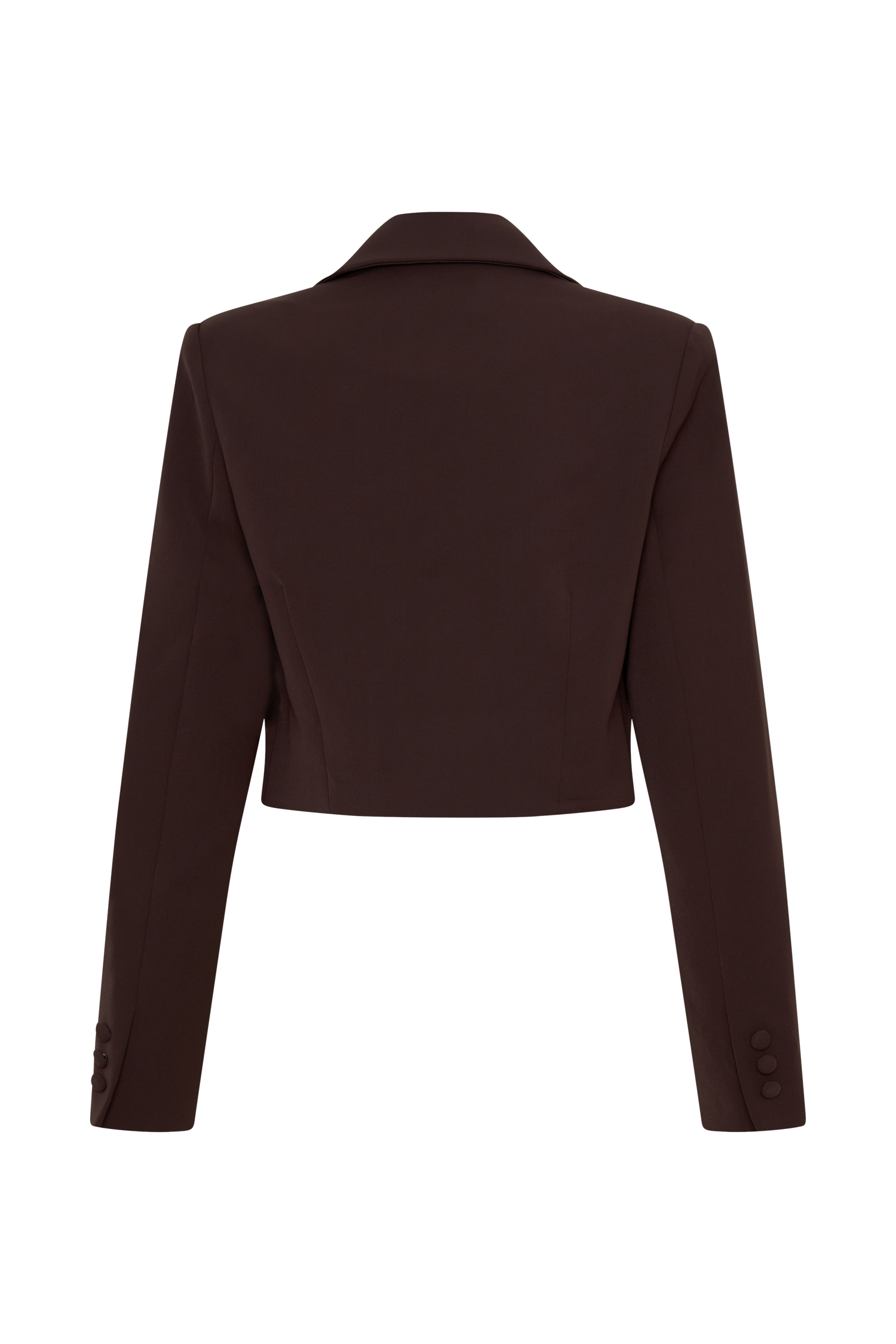Simone Cropped Suiting Blazer - Dark Chocolate